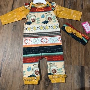 Ricrac & Ruffles Aztec Simply Soft Romper Headband